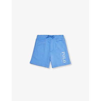 Polo Ralph Lauren Kids' Boys' Logo Text-print Cotton-jersey Shorts In Hrb Is Blu