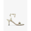 Maje Womens Or Chain-embellished Leather Heeled Sandals In Or