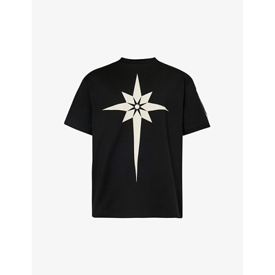 Kusikohc Mens Black Origami Graphic-print Cotton-jersey T-shirt