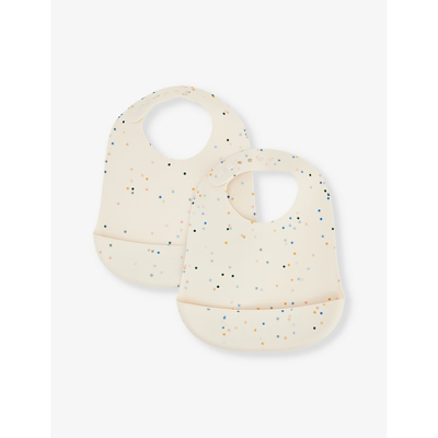 Liewood Babies' Tilda Polka Dot-print Pack Of Two Silicone Bibs In Neutral