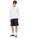 Jil Sander Long-sleeved Cotton T-shirt With Black Front Printed Logo In White