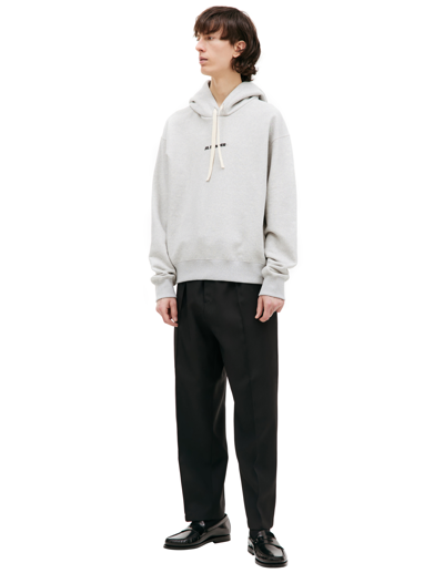 Jil Sander Logo Hoodie In Grey