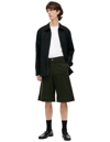 JIL SANDER GREEN WOOL SHORTS