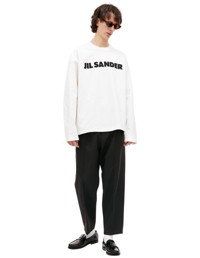 Jil Sander Logo Printed Longsleeve In White