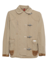 Fay Gancini Flip-lock Fastened Jacket In Brown