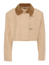 Fay Beige Cropped Jacket In White