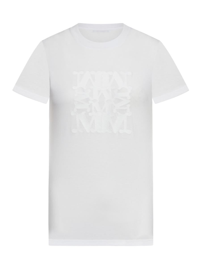 Max Mara Logo-embroidered Cotton T-shirt In White
