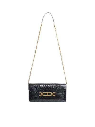 Tom Ford Calf Leather Handbag In Black