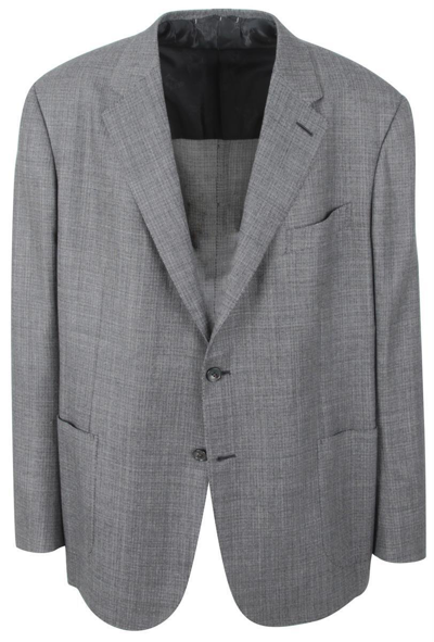 Pre-owned Brioni Men's Jacket Blazer Jackett Made Of Wool, Silk & Linen Size 4xl Uk 50 In Grey