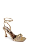 BADGLEY MISCHKA CAILEY ANKLE STRAP METALLIC SANDAL