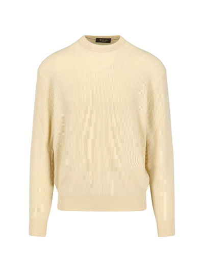 Loro Piana Ribbed Sweater In Cream