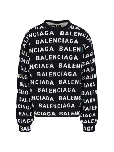 BALENCIAGA ALL-OVER LOGO SWEATER