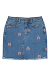 THE NEW THE NEW KIDS' RAINBOW EMBROIDERED DENIM SKIRT