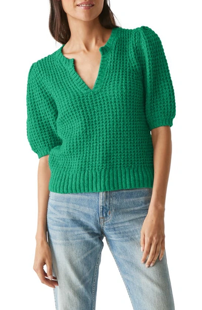 Michael Stars Gemma Puff Sleeve Sweater In Kelly