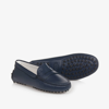 TOD'S TOD'S BOYS BLUE LEATHER MOCCASIN SHOES