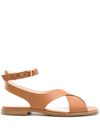 Tod's Kenia Leather Sandals In Brown