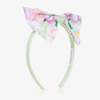 BALLOON CHIC GIRLS GREEN FLORAL BOW HAIRBAND