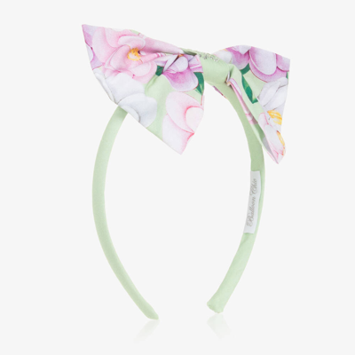 Balloon Chic Kids' Girls Green Floral Bow Hairband