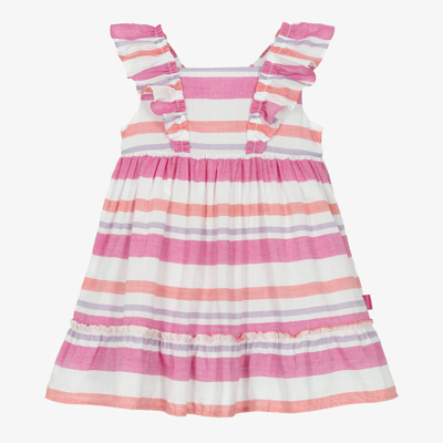 Tutto Piccolo Kids' Girls Pink Stripe Cotton Dress