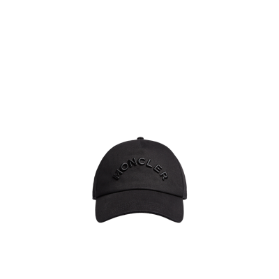 Moncler Collection Embroidered Logo Gabardine Baseball Cap Black