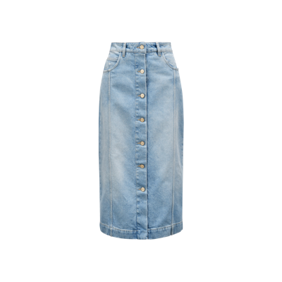 Moncler Collection Jupe Midi En Denim In Blue