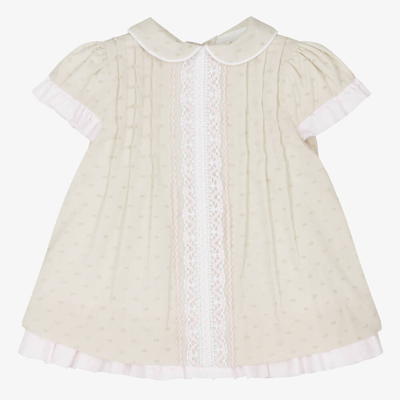 Miranda Baby Girls Beige Cotton Dress