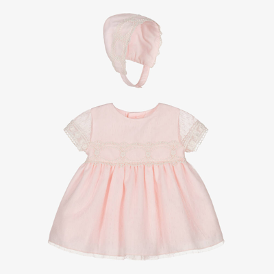 Miranda Baby Girls Pink Tulle & Lace Dress Set