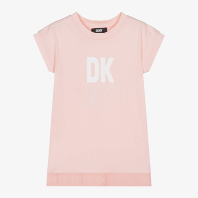 Dkny Kids'  Girls Pink Cotton Jersey Dress
