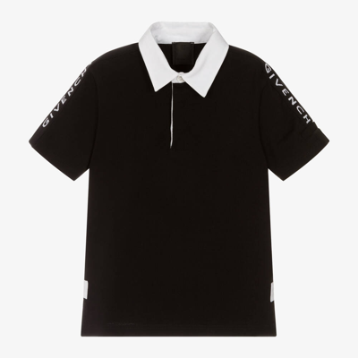 Givenchy Kids' Boys Black Cotton Polo Shirt