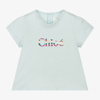 Chloé Logo-print Organic Cotton T-shirt In Blue