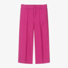 CHLOÉ GIRLS PINK LINEN & COTTON TWILL TROUSERS