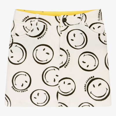 Marc Jacobs Teen Girls Ivory Cotton Smiley Face Skirt