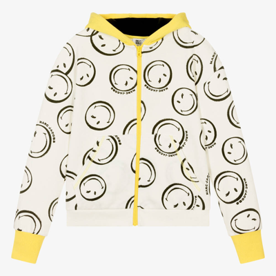 Marc Jacobs Teen Boys Ivory Smiley Face Hoodie