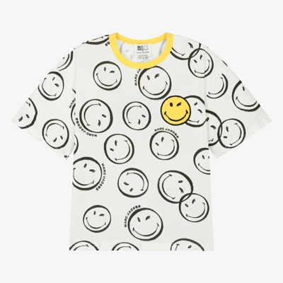 Marc Jacobs Teen Ivory Smiley Face T-shirt