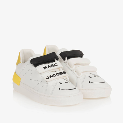 Marc Jacobs White Leather Smiley Trainers