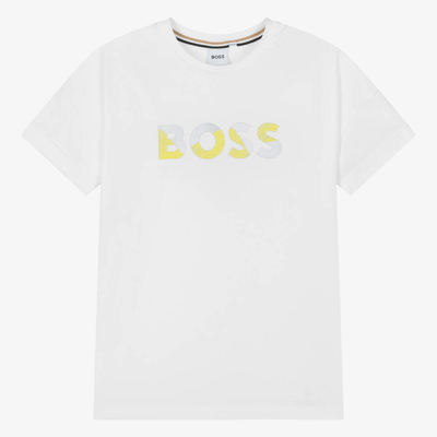 Hugo Boss Boss Teen Girls White Cotton T-shirt
