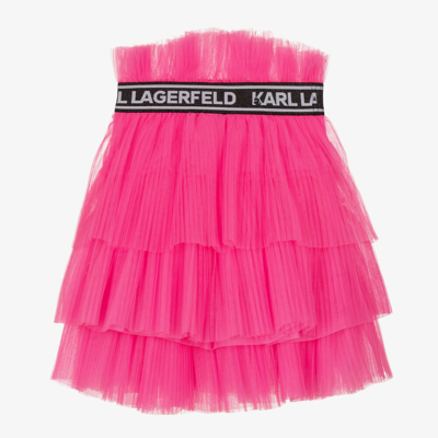 Karl Lagerfeld Kids Girls Pink Pleated Tutu Skirt