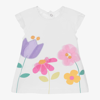 MAYORAL BABY GIRLS WHITE FLORAL COTTON DRESS