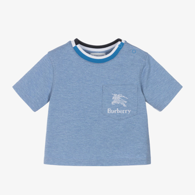 Burberry Baby Boys Blue Cotton T-shirt