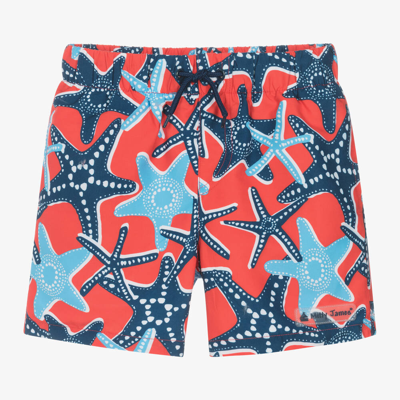 Mitty James Kids' Boys Red Starfish Swim Shorts