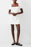 French Connection Whisper Short Sleeve Sheath Dress In 12-summer White