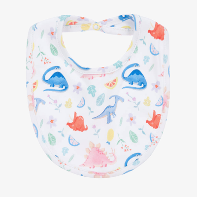 My Little Pie White Cotton Magic Print Baby Bib In Multi