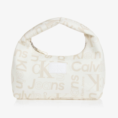 Calvin Klein Kids' Girls Beige Monogram Handbag