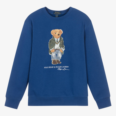 Ralph Lauren Teen Boys Blue Polo Bear Sweatshirt