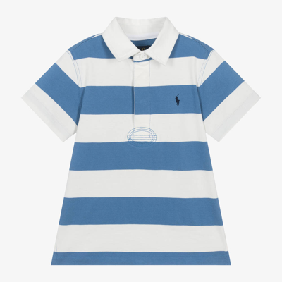 Ralph Lauren Kids' Boys Blue Stripe Cotton Polo Shirt