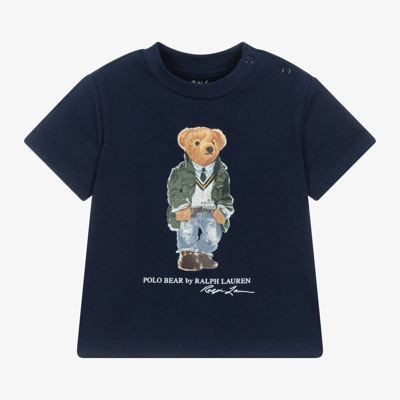Ralph Lauren Babies' Polo Bear 棉t恤 In Blue