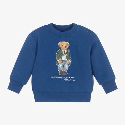 Ralph Lauren Baby Boys Blue Polo Bear Sweatshirt