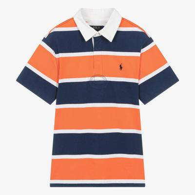 Ralph Lauren Teen Boys Orange Stripe Polo Shirt