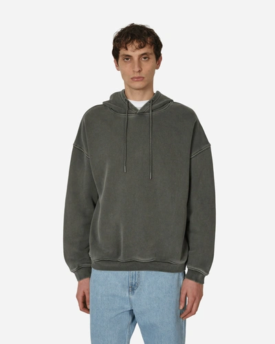 Amomento Garment Dyed Hoodie Charcoal In Black