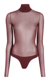 Khaite Tallin Turtleneck Bodysuit In Oxblood
